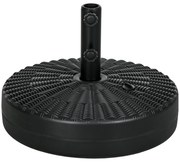 Outsunny Base Guarda Sol Redonda Suporte Chapéu de Sol Recarregável Mastro Resistente Ø51x36 cm Preto | Aosom Portugal