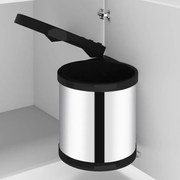 vidaXL Caixote do lixo para cozinha embutido aço inoxidável 8 L