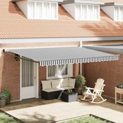 Toldo retrátil 4,5x3 m tecido e alumínio antracite e branco