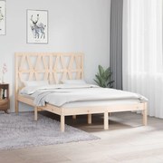 Estrutura de cama dupla pequena 4FT 120x190 cm pinho maciço