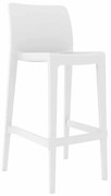 Conjunto 4 Bancos de bar LITORAL, empilhável, polipropileno branco