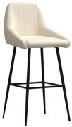 vidaXL Banco de bar veludo cor creme