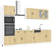 7 peças armário de cozinha conjunto Kalmar sonoma carvalho
