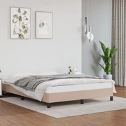 vidaXL Estrutura de cama 140x190 cm couro artificial cappuccino