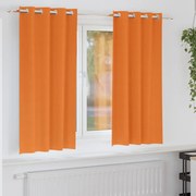 vidaXL Cortinas 2 pcs Laranja Brilhante 175 x 140 cm Poliéster