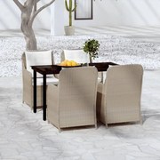 vidaXL 5 pcs conjunto de jantar para jardim castanho