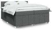 vidaXL Cama com molas/colchão 200x200 cm tecido cinzento-escuro