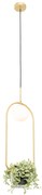 Candeeiro suspenso art déco dourado com vidro branco - Isabella Design,Art Deco