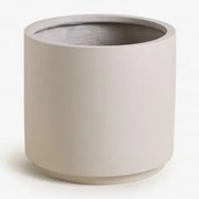 Vaso De Flores Em Polipedra Saturno Cinzento Areia & Ø35 Cm - Sklum