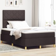 Cama Box Spring com Colchão Marrons Escuro 120x200 cm Tecido