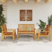 vidaXL 5 pcs conjunto lounge de jardim madeira de acácia maciça