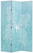 vidaXL Biombo dobrável com estampa de borboleta azul 120x170 cm