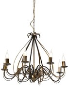 Candeeiro de candelabros clássico dourado antigo 8 luzes - Giuseppe Art Deco