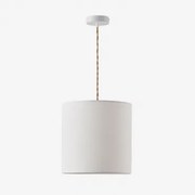Lâmpada De Teto Suspensa Em Tecido Arlina Natural - Branco & Branco Ø30 Cm - ?30 Cm Arlina - Sklum