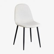 Glamm Estofada Cadeira De Jantar Preto & Bombazina Crema Linho & Bombazina - Sklum