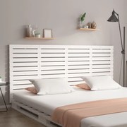 vidaXL Cabeceira de parede 156x3x91,5cm madeira de pinho maciça branco