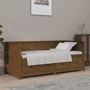 Sofá-cama 90x190 cm madeira de pinho maciça castanho mel