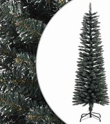 vidaXL Árvore de Natal artificial fina com suporte 150 cm PVC verde