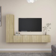 vidaXL 4pcs conjunto de móveis de TV derivados madeira carvalho sonoma
