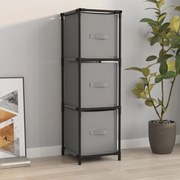vidaXL Armário de arrumação c/ 3 gavetas tecido 34x34x101 cm aço cinza