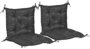 Outsunny Conjunto 2 Almofadas Cadeira 50x98x8 cm Exterior Jardim Terraço Varanda Confortáveis Resistentes Preto | Aosom Portugal