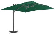 Guarda-sol cantilever com poste alumínio 300x300 cm verde