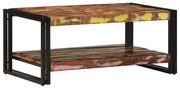 vidaXL Mesa de centro multicor 90x50x38 cm madeira maciça recuperada