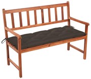 vidaXL Banco de jardim c/ almofadão 120 cm madeira acácia maciça