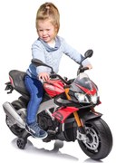 Mota elétrica infantil bateria 12V Aprilia Tuono V4 1100 RR Vermelha