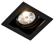 Foco embutido quadrado preto ajustável - Artemis 70 Moderno