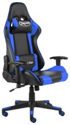 Cadeira de gaming giratória PVC azul