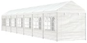 vidaXL Gazebo com telhado 15,61x2,28x2,69 m polietileno branco