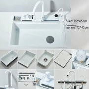 Lava-Loiça de Cozinha em Aço Inoxidável 304 com Cascata e Display Digi