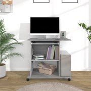 vidaXL Mesa computador 80x50x75 cm derivados madeira sonoma cinza