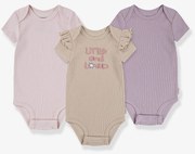 Lote de 3 bodies de mangas curtas HUGGIES bege