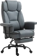 Vinsetto Cadeira de Escritório Ergonômica Cadeira Executiva Giratória 360° Cadeira de Computador Regulável em Altura com Encosto de Cabeça e Apoios de Braço Estofados com Apoio de Pés Couro Sintético 68 x 80 x 120–126 cm | Aosom Portugal