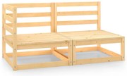 2 pcs conjunto lounge de jardim pinho maciço