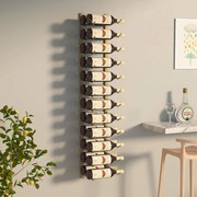 vidaXL Garrafeira de parede para 24 garrafas ferro dourado
