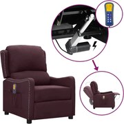 Poltrona reclinável elevatória de massagens tecido roxo