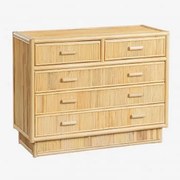 Cómoda 100x40 Cm Em Rattan Leiremy Castanho Natural - Sklum