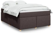 vidaXL Cama com molas/colchão 160x200 cm tecido castanho-escuro