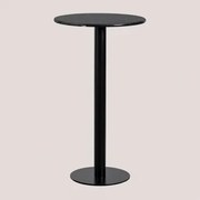 Mesa Alta De Bar Redonda Ø60 Cm Em Mármore Rocher Mármore Nero Marquina & Preto - Sklum