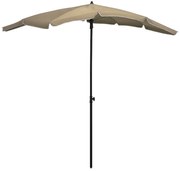 Guarda-sol de jardim com poste 200x130 cm cinzento-acastanhado