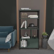 Estante Valero – Preto e Verde – 60 cm x 120 cm x 29,6 cm