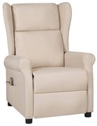 vidaXL Poltrona de massagens tecido cor creme
