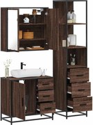 vidaXL 3 pcs conj. móveis WC derivados madeira cor carvalho castanho