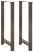 Pés de mesa de bar em aço natural, 2 peças, 60x (110-111) cm, aço