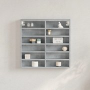 vidaXL Armário vitrine 60x8,5x58 cm derivados de madeira cinza cimento