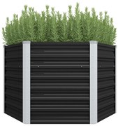 vidaXL Canteiro elevado jardim aço galvanizado 129x129x77 cm antracite