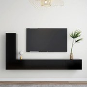 vidaXL 3 pcs conjunto de móveis de TV derivados de madeira preto